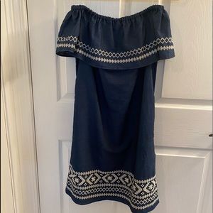 Blue off the shoulder dress